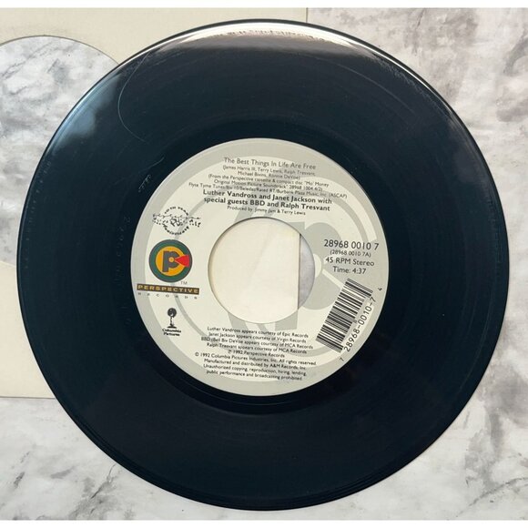 Luther Vandross Janet Jackson Best Things in Life Are Free 45 Funk Soul 90s - Picture 4 of 6